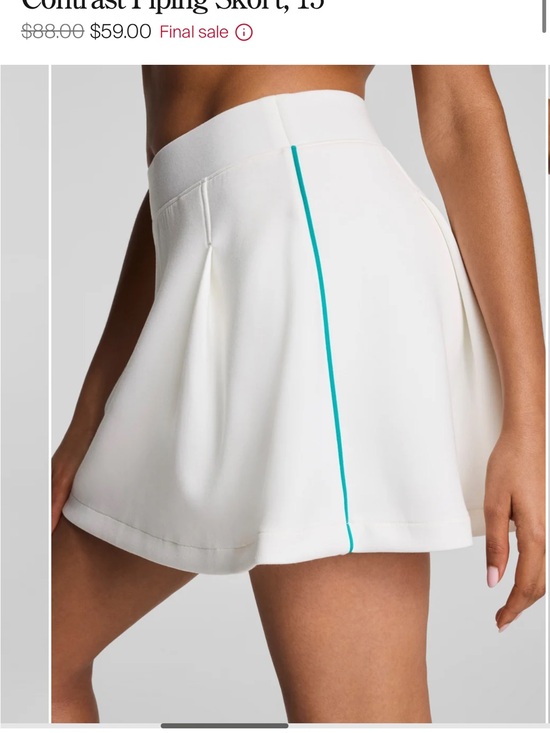 SPANX Pants - SPANX White Skort with Teal Piping